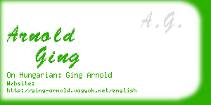 arnold ging business card